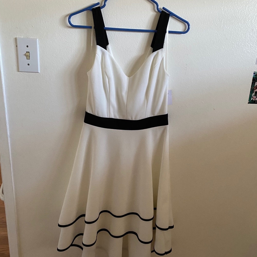 White and black dress